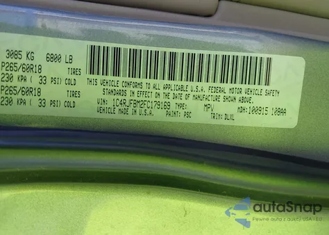 2015 Jeep Grand Cherokee Limited from USA, damaged, VIN 1C4RJFBM2FC179169